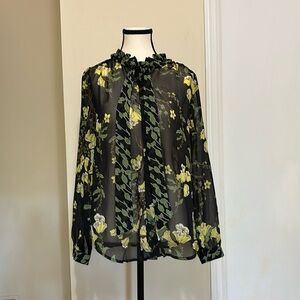 Who What Wear Belladonna Necktie Bow Blouse Size XS